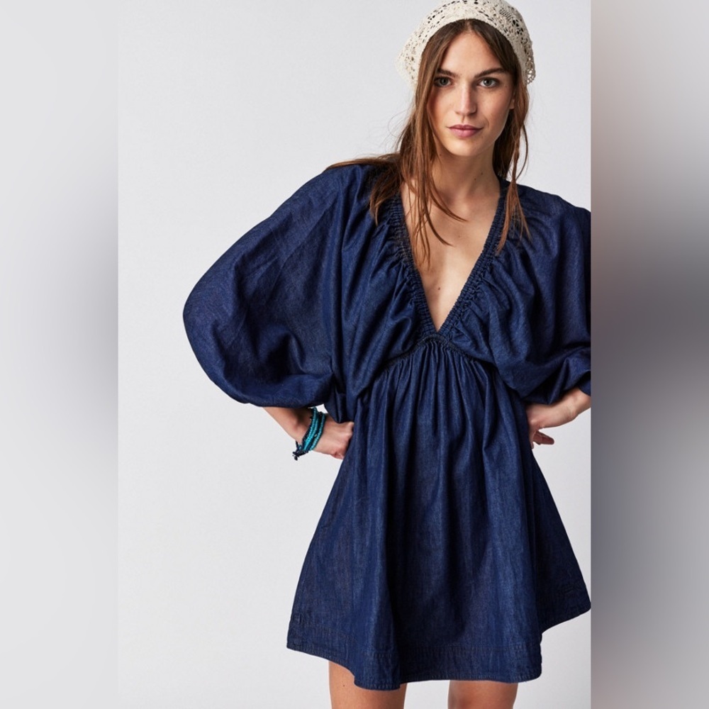 Free People Portia Denim Mini dress size XS